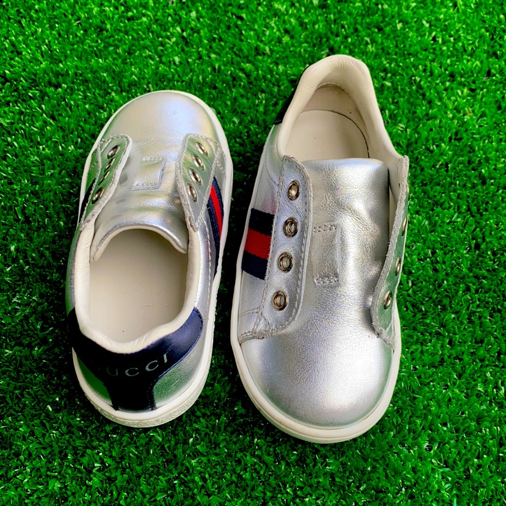Silver Gucci sneakers